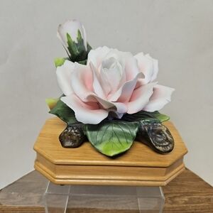 Vintage 90s San Francisco Music Box Porcelain Rose